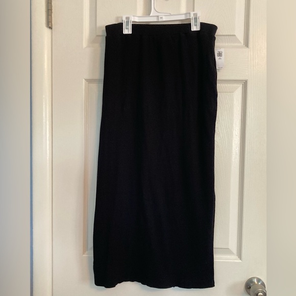 Old Navy RibKnit Midi MPetite Skirt black NWT - Picture 2 of 13
